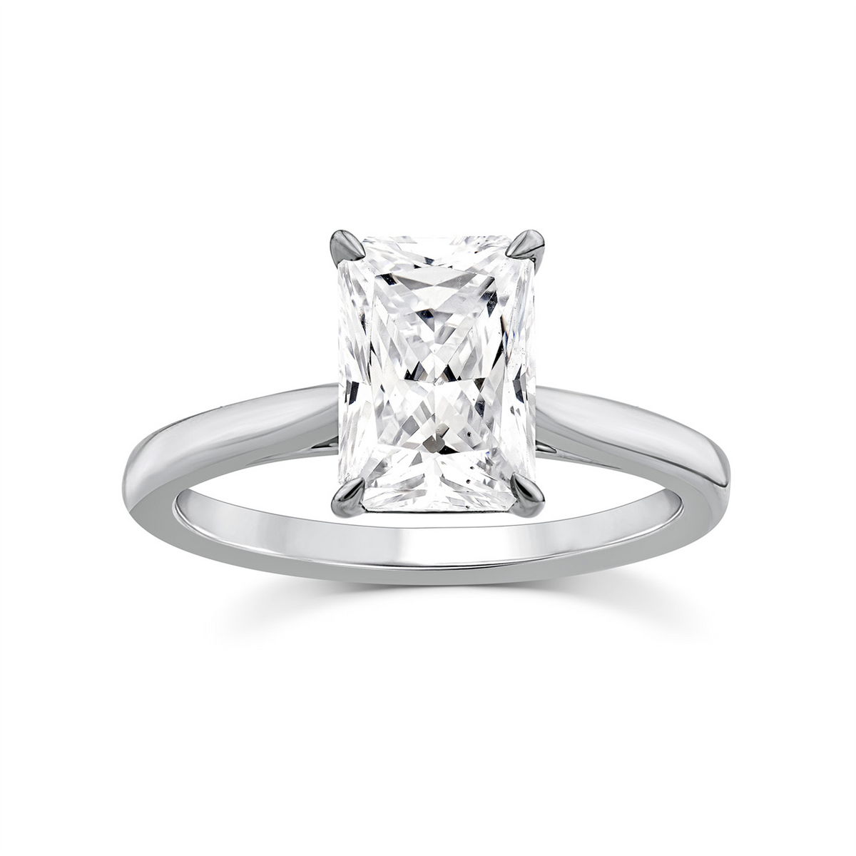 9ct White Gold 2.07ct EVVS2 Certified Lab-Grown Diamond Radiant Cut Ring