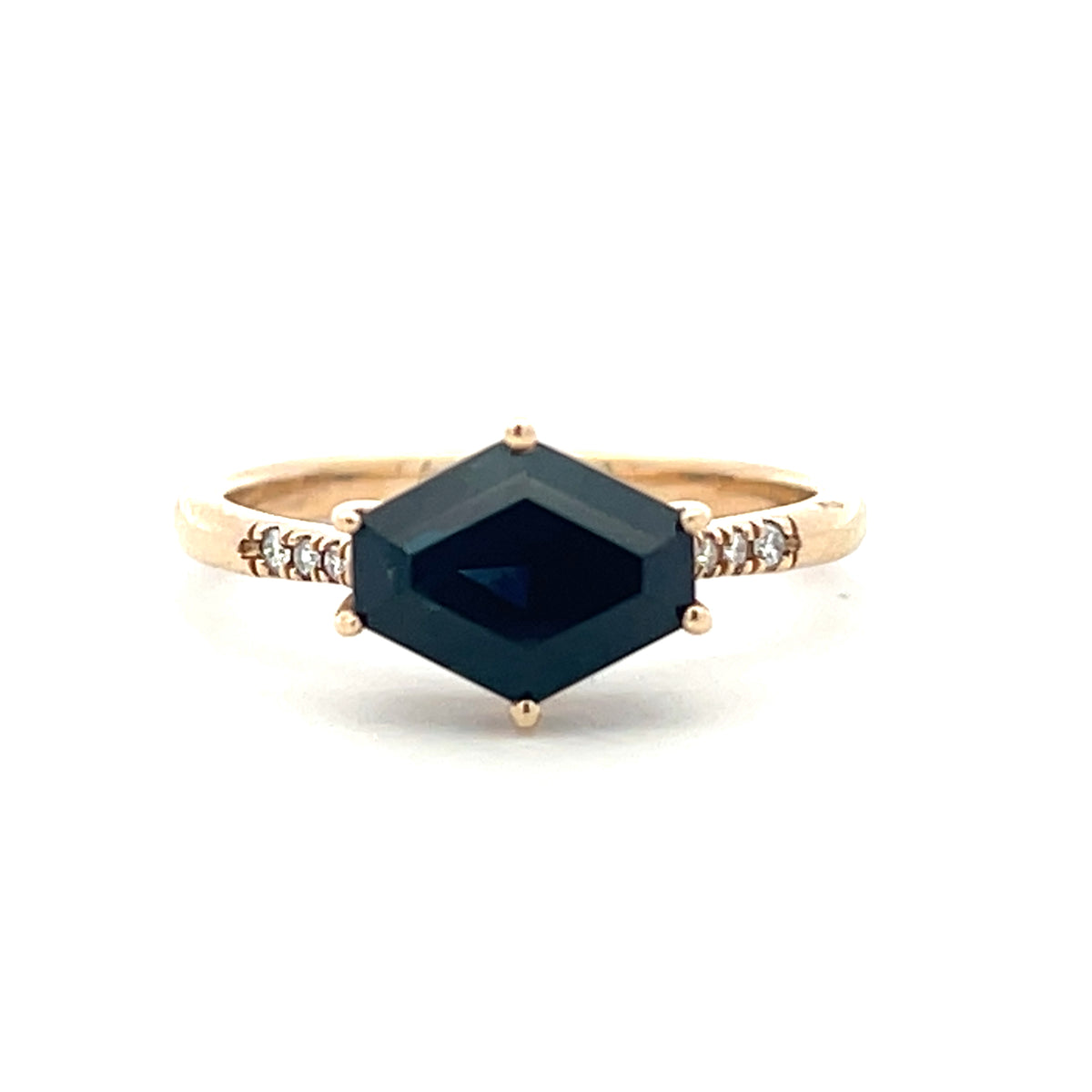 9ct Yellow Gold Fancy Cut Sapphire & Diamond Ring