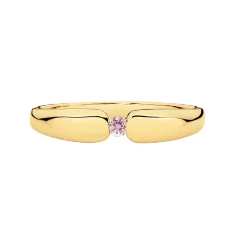 9ct Yellow Gold 0.05ct Petite Pink Sapphire Ring