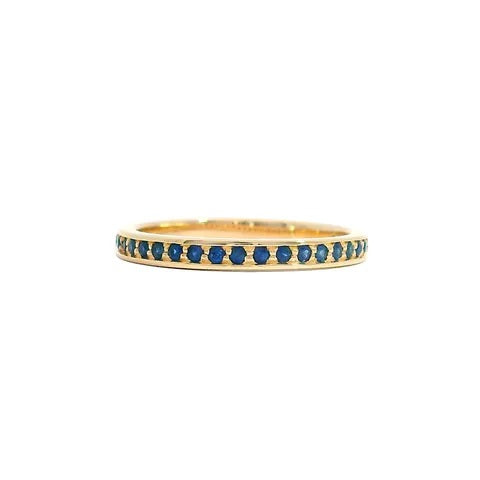 9ct Yellow Gold 0.11ct Blue Sapphire Anniversary Ring
