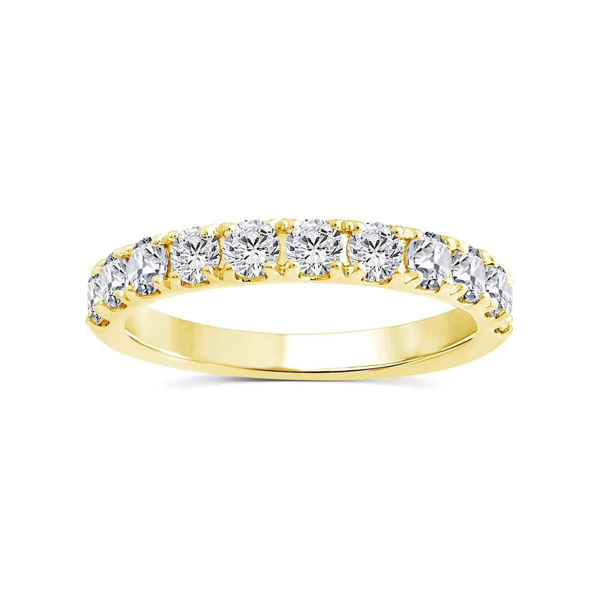9ct Yellow Gold Lab-Grown Diamond Band – 1.00ct FVS, 11 Stones