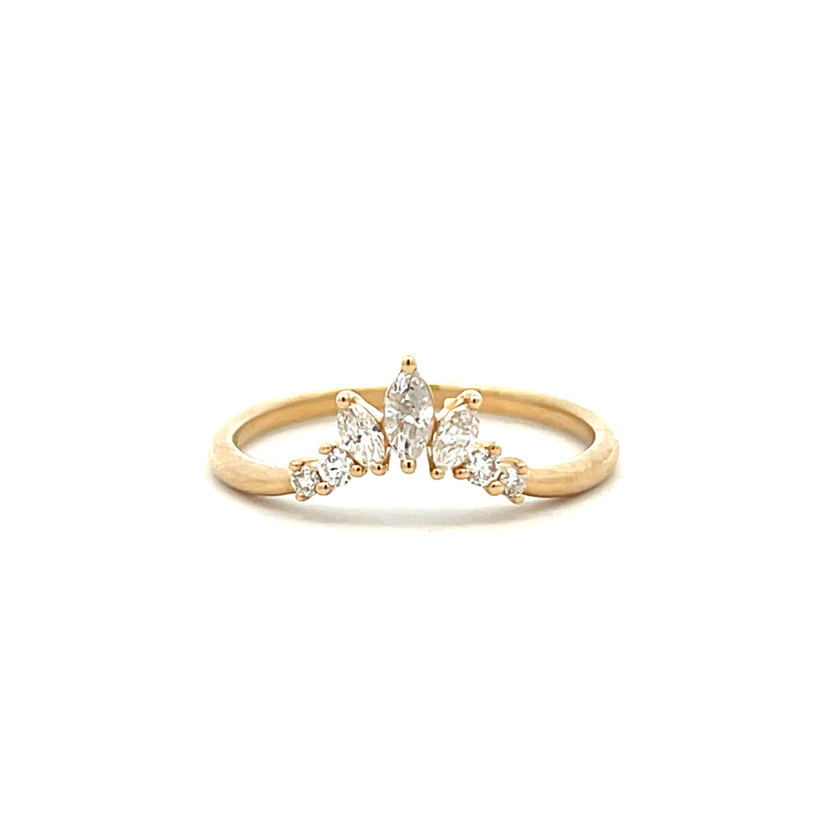 9YG Marquise and RB Diamond Set Eternity Ring 7=0.278ct