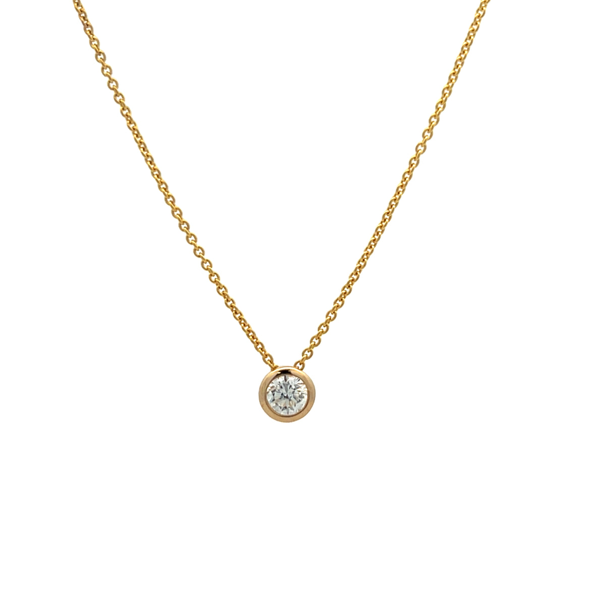9ct Yellow Gold Diamond Slider Pendant 0.30ct with Chain 45+5cm