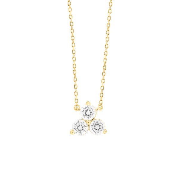 9YG RBC 3 Stone Dress Pendant w/ Chain 3=0.50ct