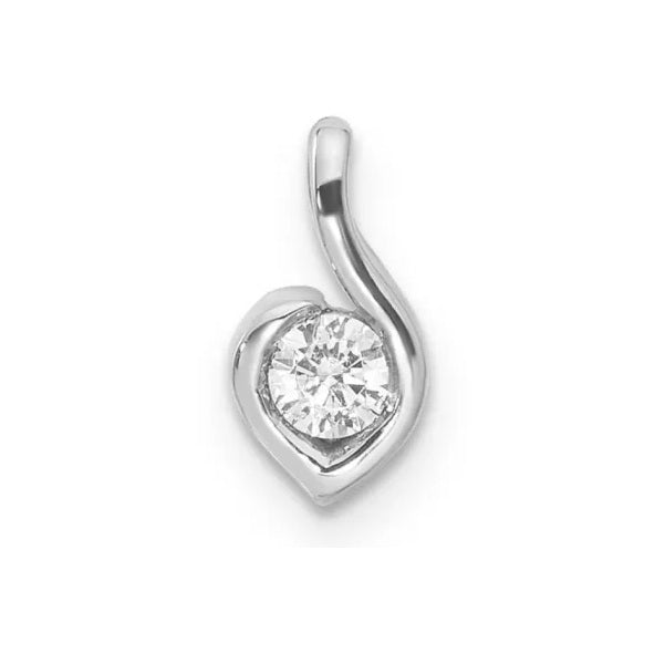 9ct White Gold 0.15ct Nat Diamond Pendant