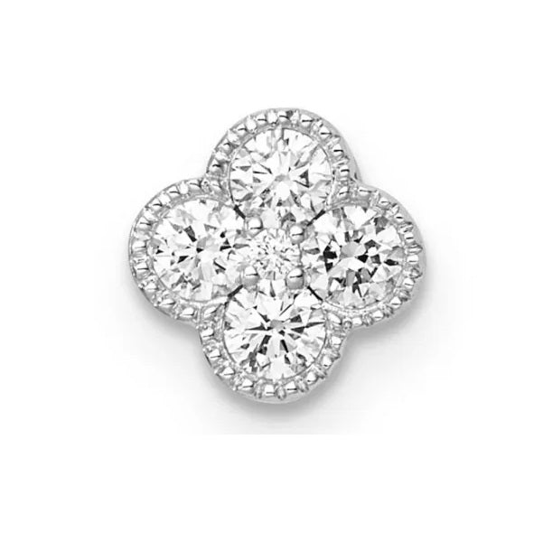 9ct White Gold 0.25ct FVS LG Diamond Flower Pendant