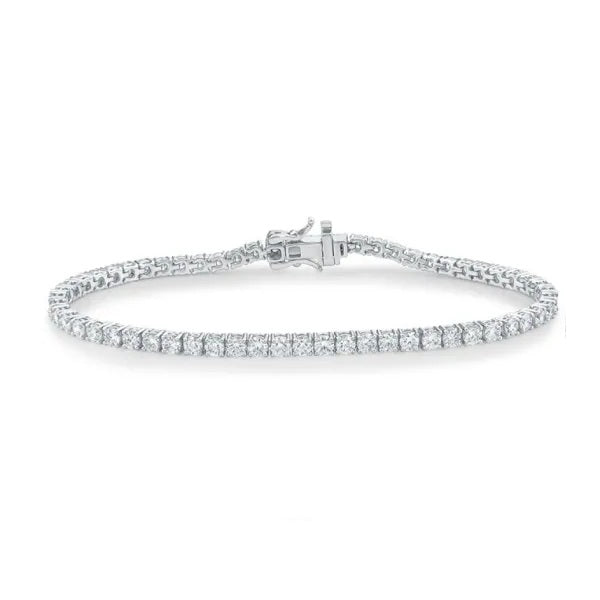 9ct White Gold 5.00ct LG Diamond Tennis Bracelet FVS - 18cm