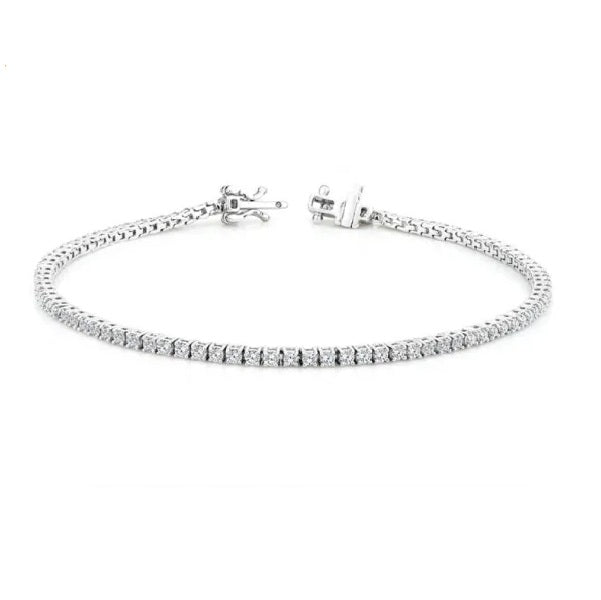 9ct White Gold 2.00ct FVS LG Diamond Tennis Bracelet 18cm
