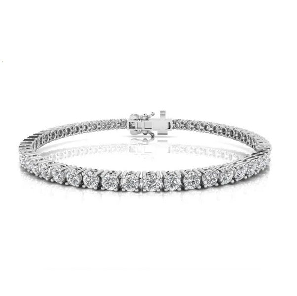 9ct White Gold 7.00ct FVS LG Diamond Tennis Bracelet 18cm