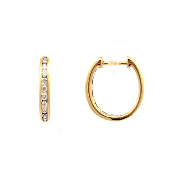 18YWG Diamond Set Huggie Earrings 20=0.30ct