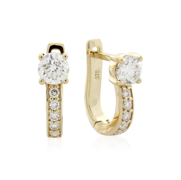 9ct Yellow Gold 0.60ct LG Diamond Huggie Earrings