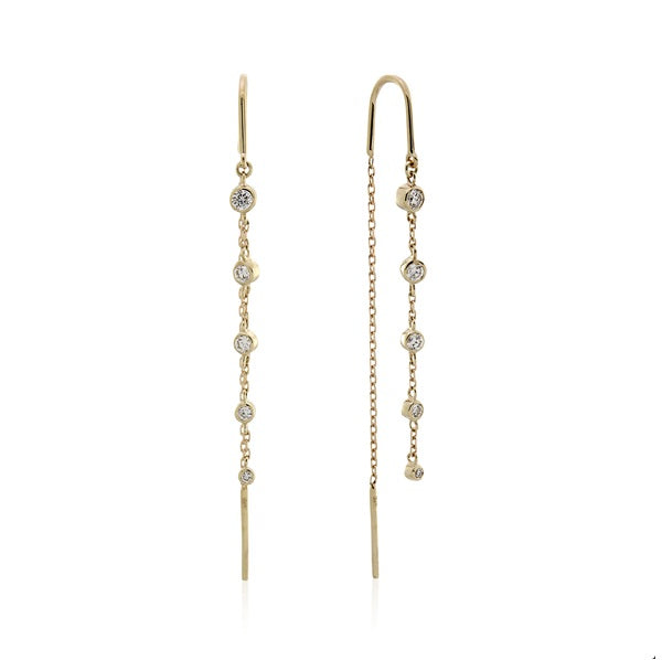9ct Rose Gold 0.30ct Lab Grown Diamond Threaded Earrings