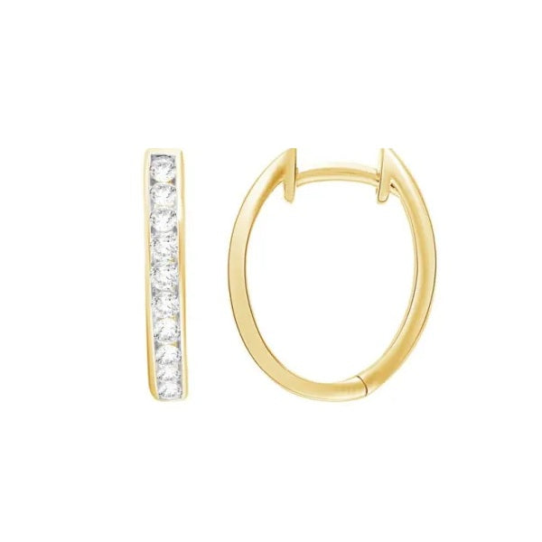 9ct Yellow Gold 0.50ct FVS Lab Grown Diamond Channel Set Huggies