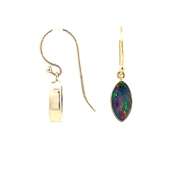 9ct Yellow Gold Coober Pedy Opal Doublet Drop Earrings