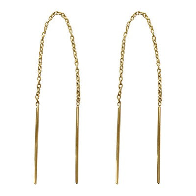 9ct Yellow Gold Italian Thread Earrings – 95mm