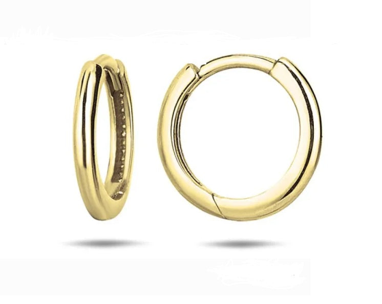 9ct Yellow Gold Fine Huggie Earrings – 11mm