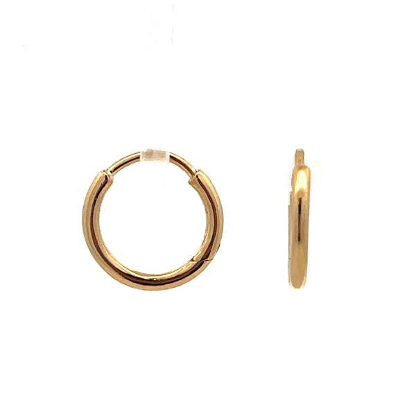 9ct Yellow Gold Hinged Hoops Round 13mm