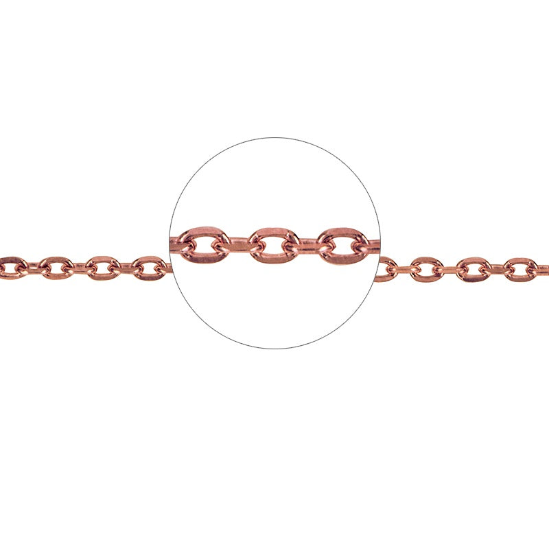 9ct Rose Gold Diamond Cut Cable 45Cm Chain