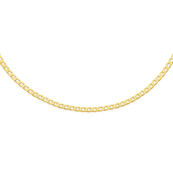 9ct Yellow Gold Diamond Cut Curb Chain – 55cm