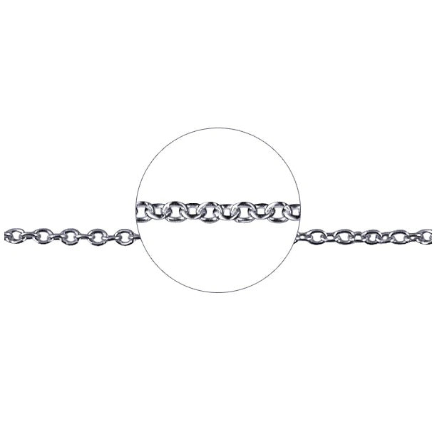 9ct White Gold Cable Chain – 55cm