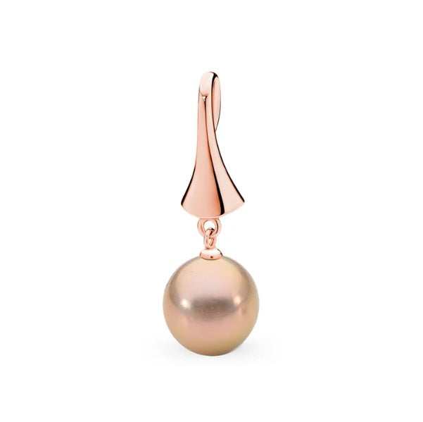 Sterling Silver Rose Gold Plated Pink Round Edison 12mm Fresh Water Pearl Pendant
