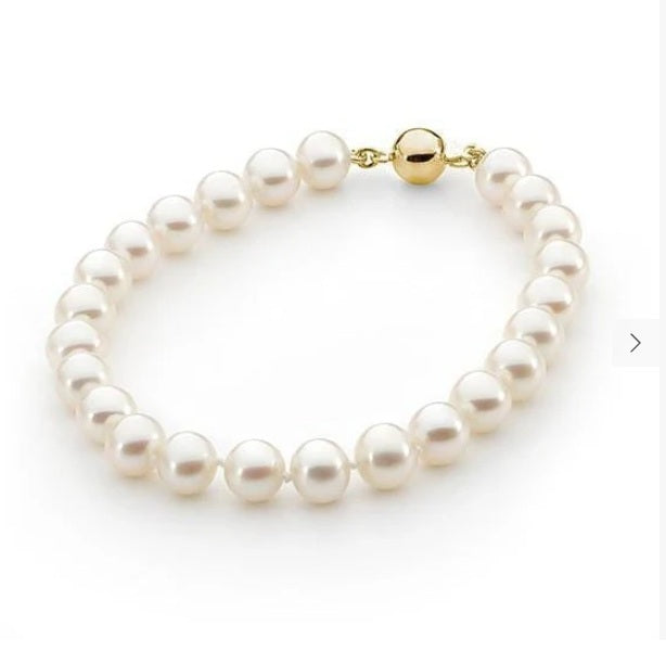 Ikecho 9YG Round White FWP 5-5.5mm Bracelet