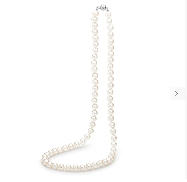 Ikecho Sterling Silver 6-6.5mm White FWP Necklace 50cm