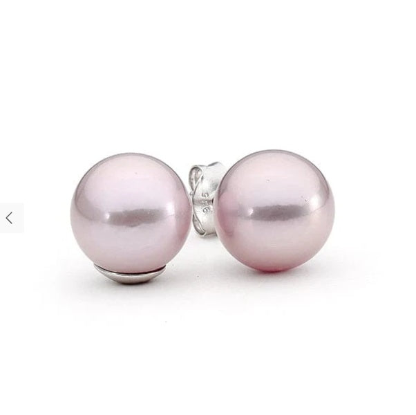 Ikecho Sterling Silver 5-5.5mm Pink Round FWP Studs