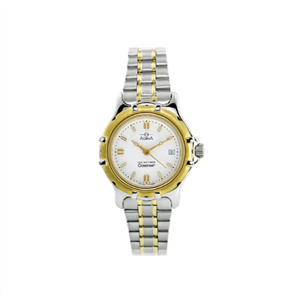 Adina Ladies 100M Oceaner Two Tone White Index Sapphire Crystal CM56 T1XB