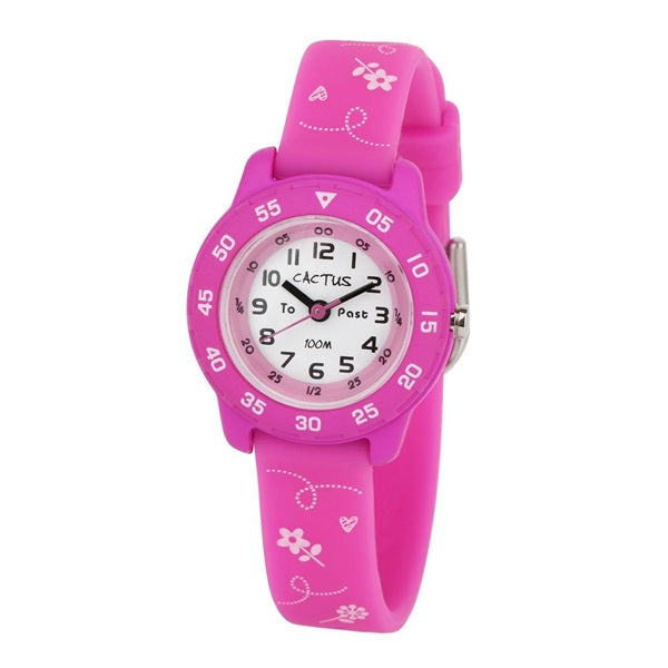 Cactus Kids Watch Pink/Flowers Time Teacher - Junior