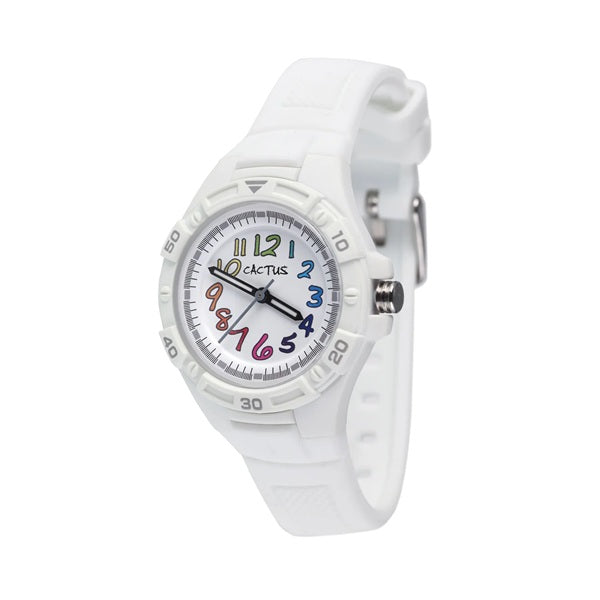 Cactus Kids Watch White - Rainbow