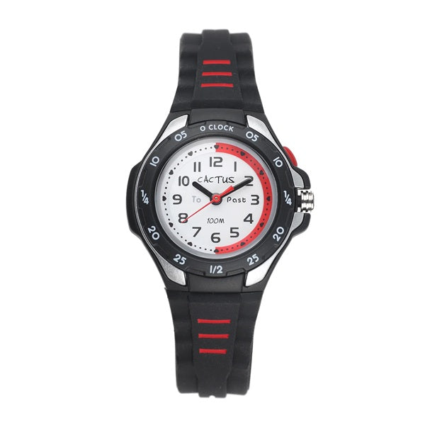 Cactus Kids Watch Red/Silver/Black Time Teacher - Mentor