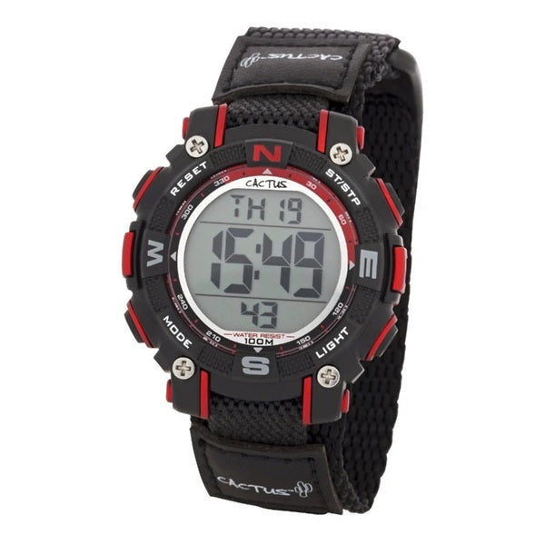 Cactus Kids Watch Black/Red Digital - Robust