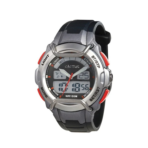 Cactus Kids Challenger Analog & Digital Watch - Black/Silver