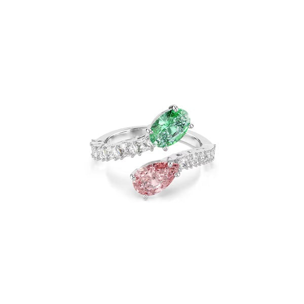 Swarovski Ariana Grande open ring, Mixed cuts, Multicolored, Rhodium plated 5737372