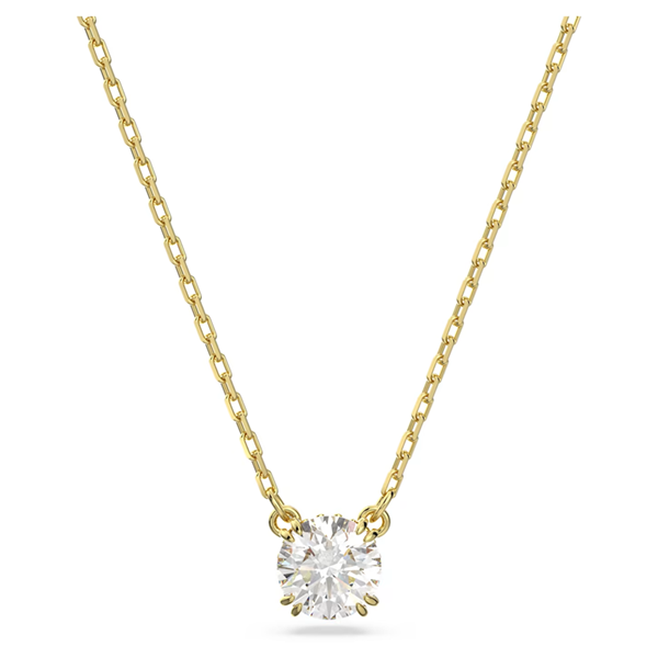 Swarovski Stilla Pendant Round cut, White, Gold-tone plated 5636703