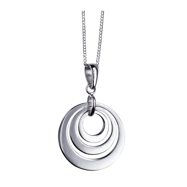 Sterling Silver Plain Triple Disc Pendant with 40cm Chain + 5cm Extender
