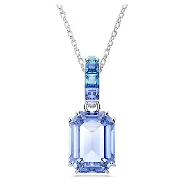 Swarovski Millenia Pendant Octagon cut, Blue, Rhodium plated 5696518