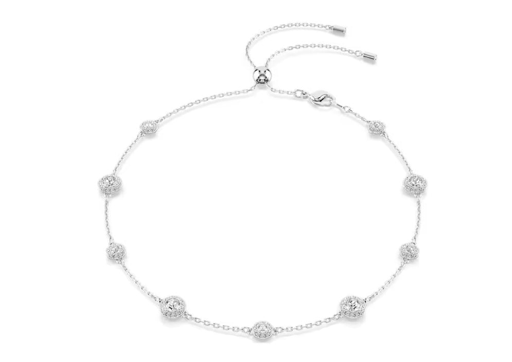 Swarovski Una Angelic necklace Round cut, Double sided motifs, White, Rhodium plated 5732275