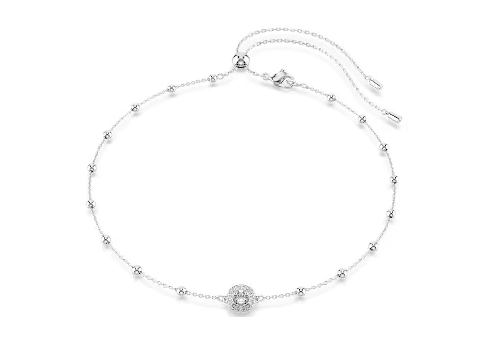 Swarovski Una Angelic pendant Round cut, Double sided motifs, White, Rhodium plated 5733116