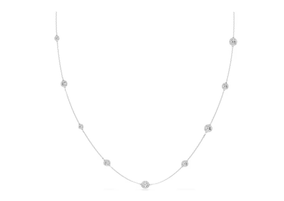 Swarovski Una Angelic strandage Round cut, White, Rhodium plated 5733197