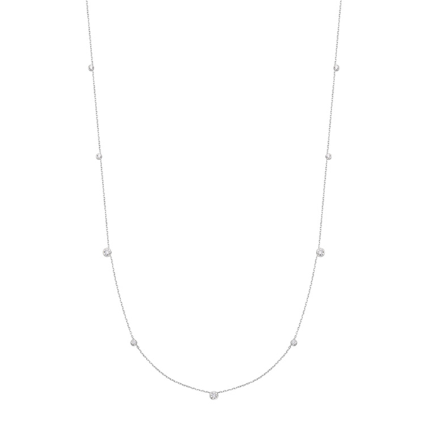Ania Haie Silver Bezel CZ Station Necklace 66cm