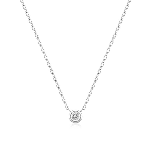 Ania Haie Silver Round Solitaire Cubic Zirconia Necklace