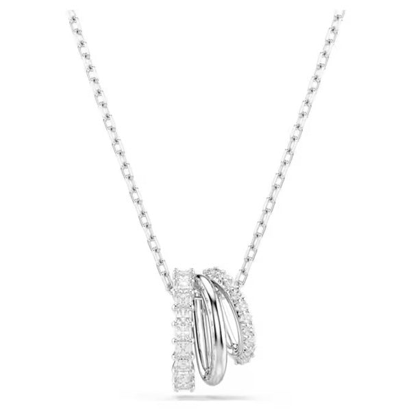 Swarovski Hyperbola pendant Round cut, White, Rhodium plated 5737064