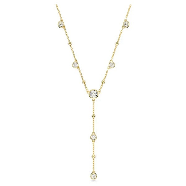 Swarovski Imber Y necklace Round cut, White, 18k gold finish 5684510