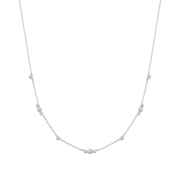 Ania Haie Silver Sparkling Bezel Cubic Zirconia Station Necklace