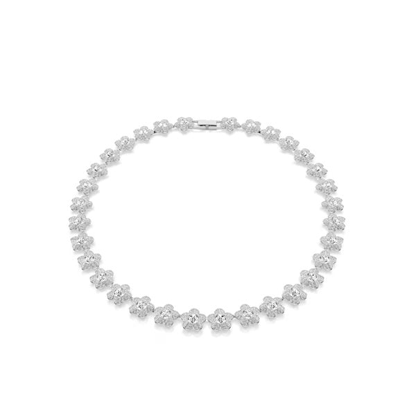 Swarovski Ariana Grande necklace, Round cut, Flower, White, Rhodium plated 5749179