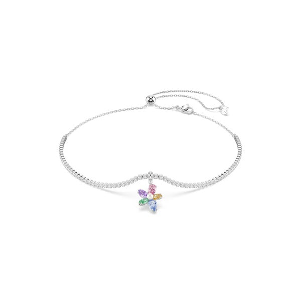Swarovski Ariana Grande choker, Mixed cuts, Flower, Multicolored, Rhodium plated 5749189