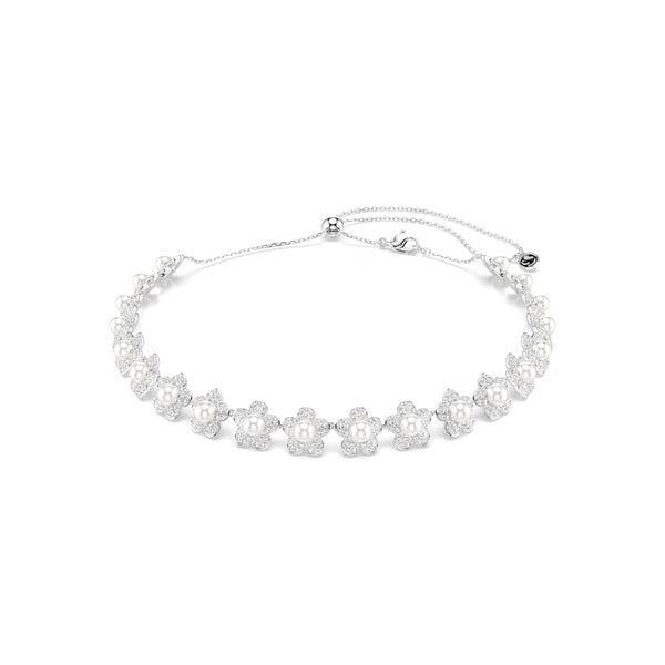 Swarovski Ariana Grande choker, Crystal pearl, Round cut, White, Rhodium plated 5751250