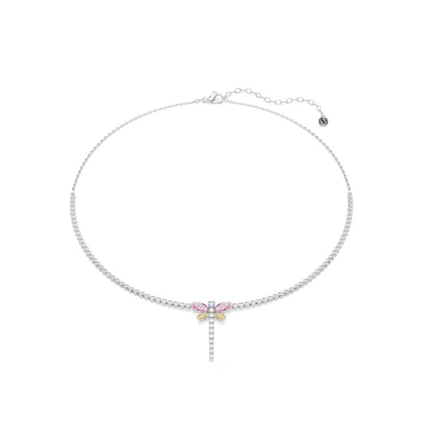 Swarovski Ariana Grande Tennis Y necklace, Mixed cuts, Dragonfly, Multicolored, Rhodium plated 5737425